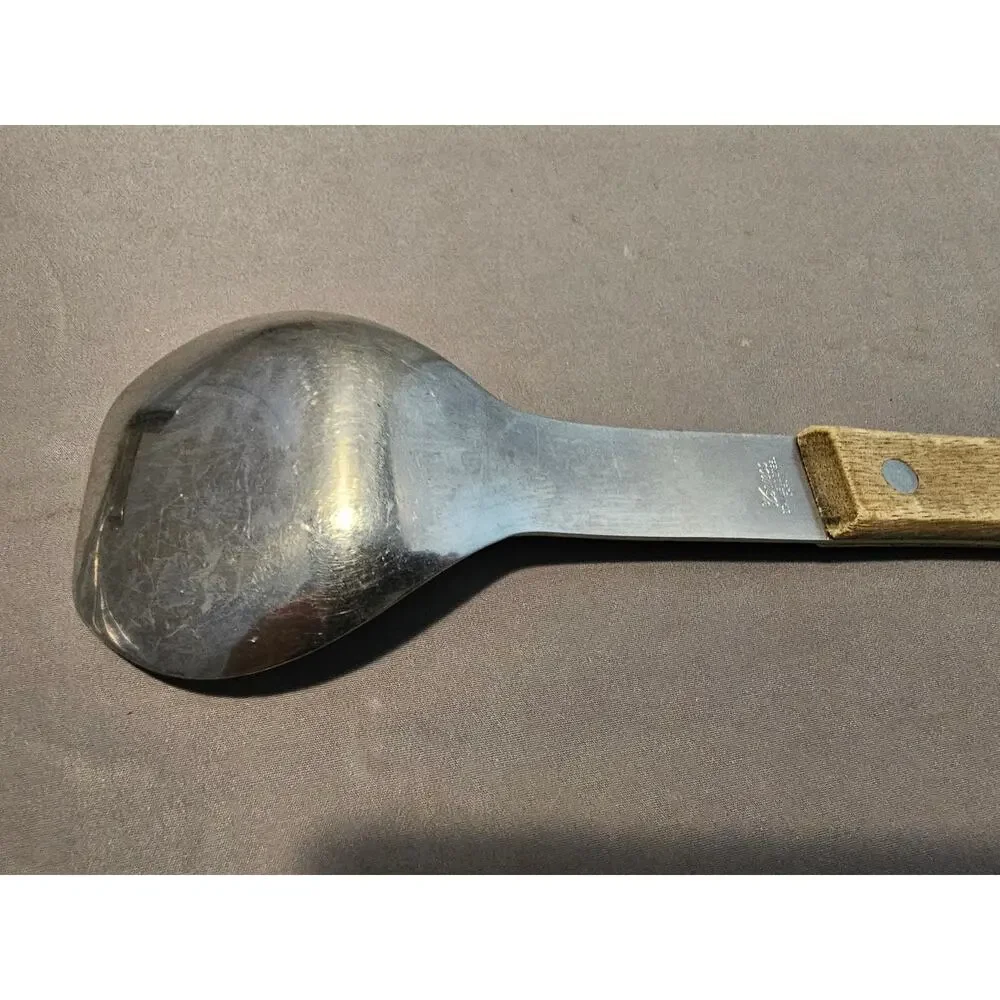 Vintage Vernco Stainless Steel Ice Cream Scoop w/Rivet Wood Handle - Japan